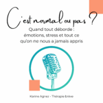 “C’est normal ou  pas ?” est un podcast pour celles et ceux qui ont parfois l’impression de ne plus rien contrôler :
stress qui monte, crises d’angoisse, émotions débordantes, fatigue qui s’installe…
Et qui se demandent, en silence :
« Est-ce que c’est normal de réagir comme ça ? Est-ce que je suis trop sensible ? Est-ce que c’est moi le problème ? »